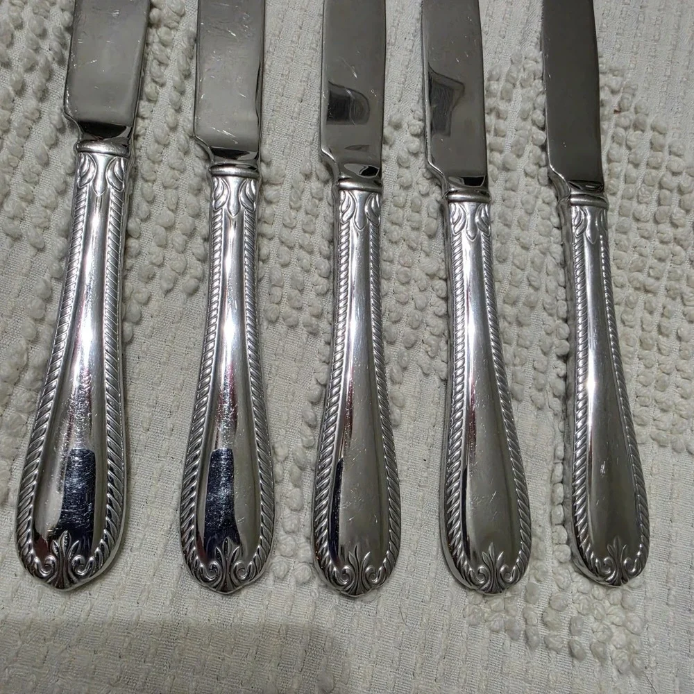 Lenox Tudor Bead Augusta Rope Edge‎ Dinner Knives Retired Flatware 9 1/4
